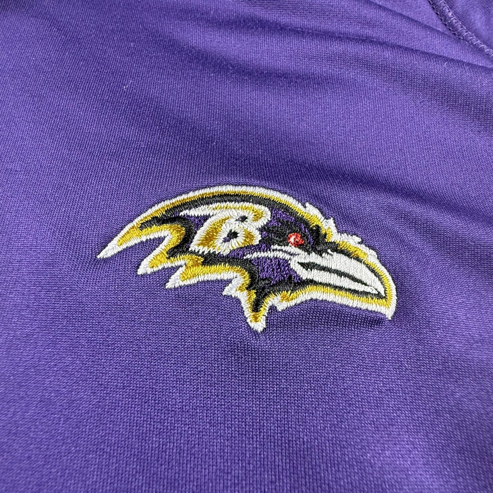 CBUK Cutter & Buck Baltimore Ravens Womens XL Purple Half Zip Pullover Football